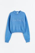 H & M - Embroidered Sweater - Blue
