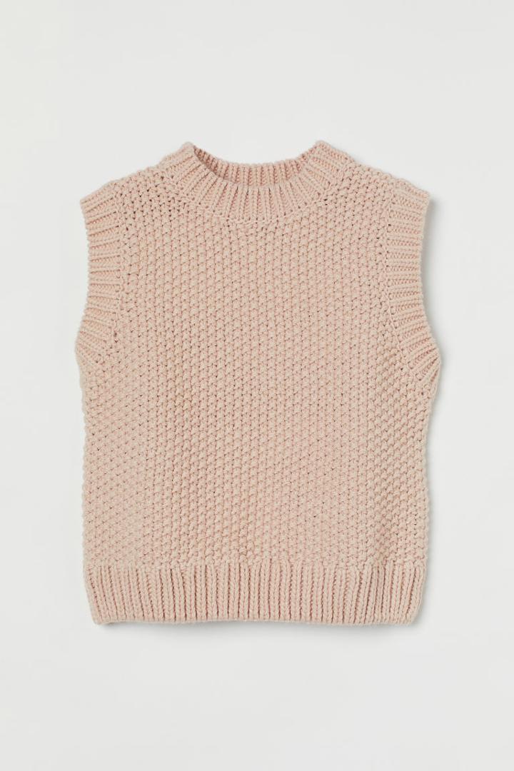 H & M - Knit Sweater Vest - Beige