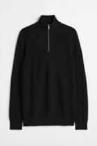 H & M - Slim Fit Sweater - Black
