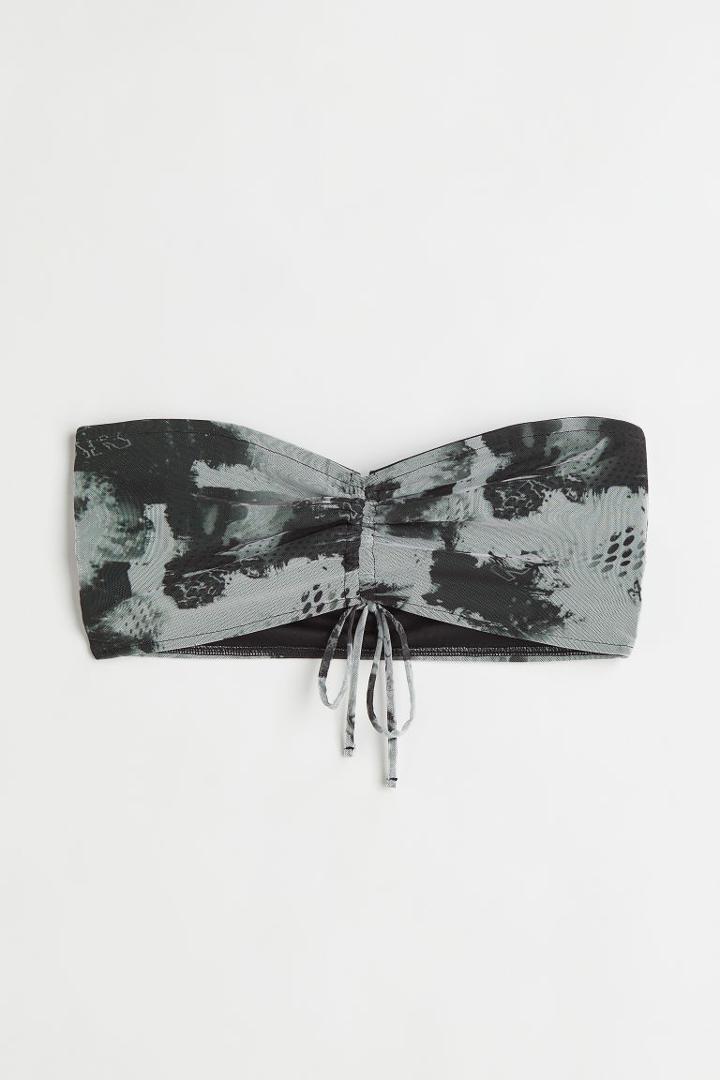 H & M - Drawstring Bandeau Top - Black