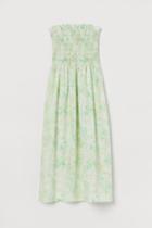 H & M - Smocked-bodice Dress - Green