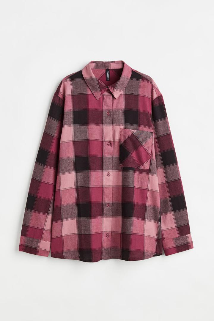 H & M - Plaid Shirt - Pink