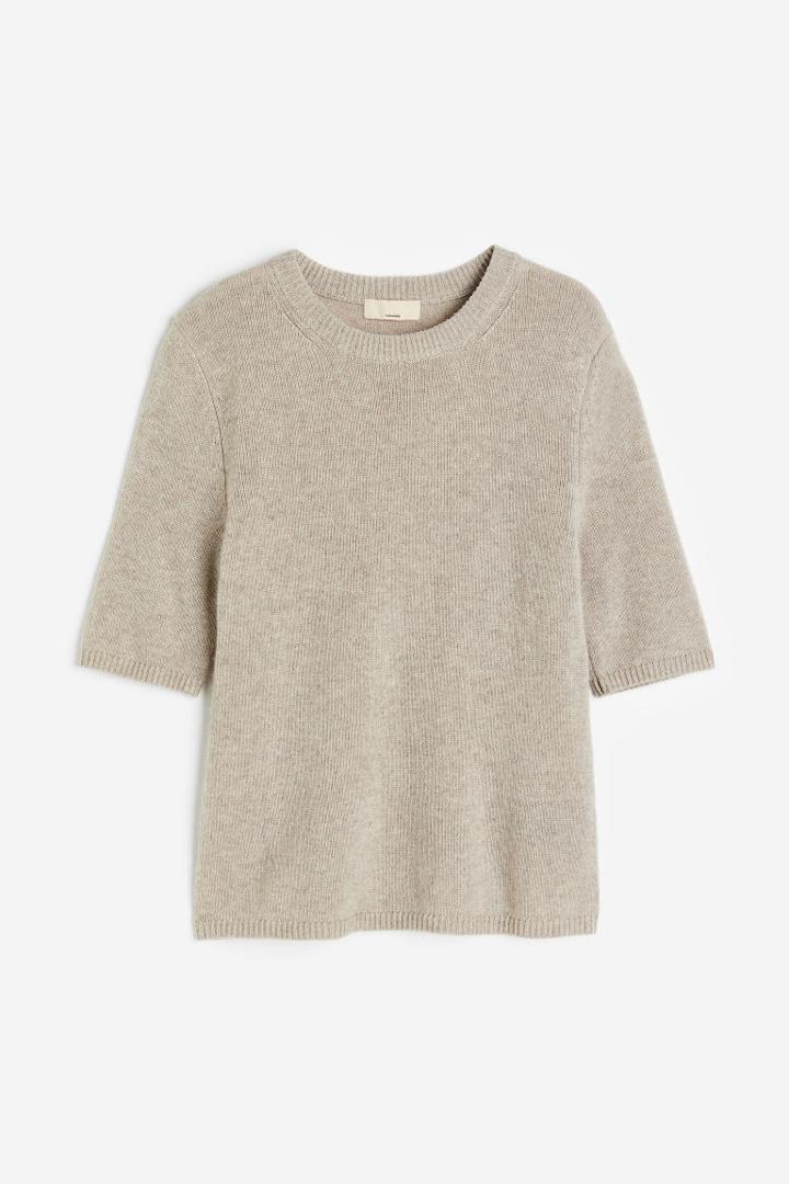 H & M - Knit Cashmere Top - Beige