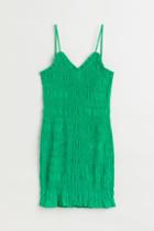 H & M - Smocked Dress - Green