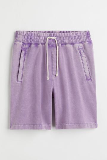 H & M - Relaxed Fit Knee-length Shorts - Purple