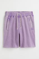 H & M - Relaxed Fit Knee-length Shorts - Purple