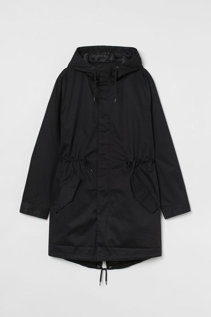 H & M - Water-repellent Parka - Black