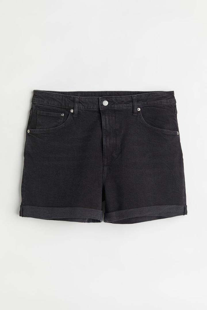 H & M - H & M+ Mom Ultra High Denim Shorts - Black