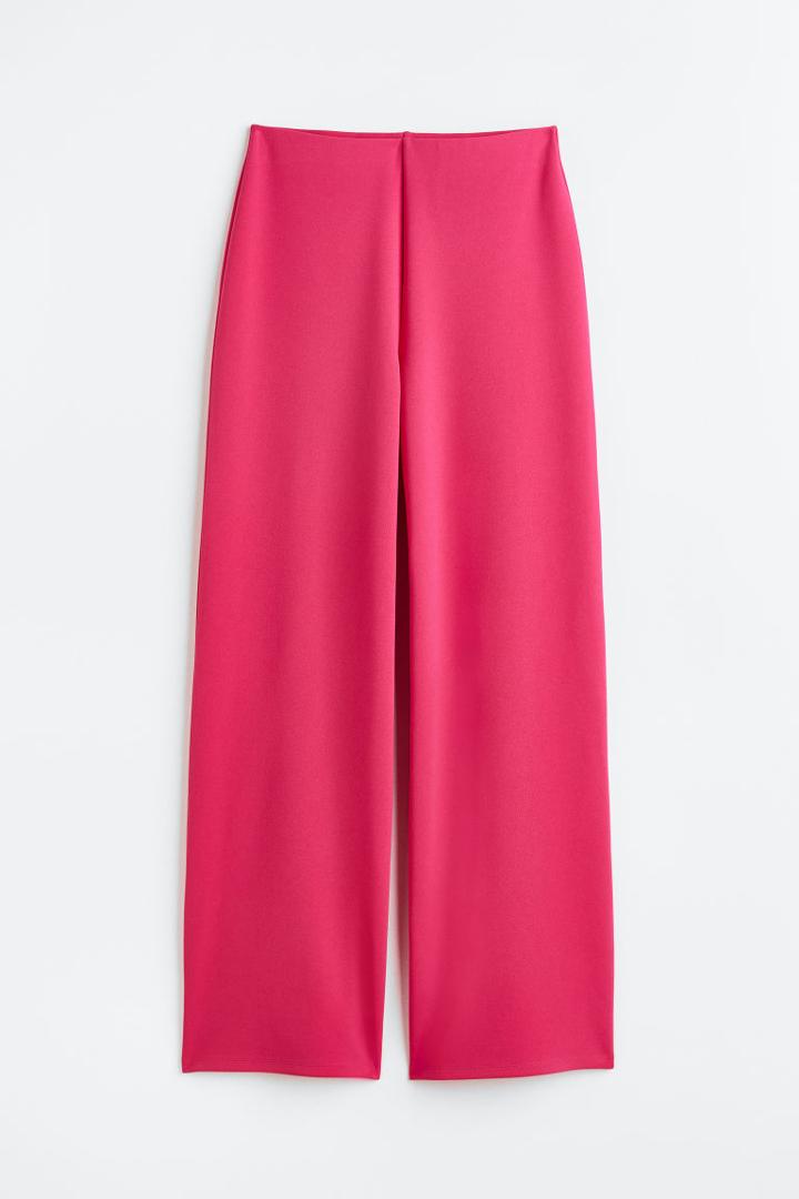 H & M - Wide-leg Pants - Pink