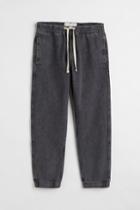 H & M - Relaxed Denim Joggers - Gray