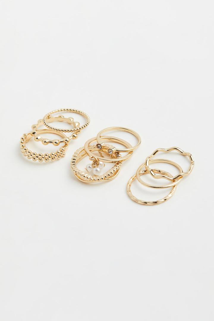 H & M - 9-pack Rings - Gold