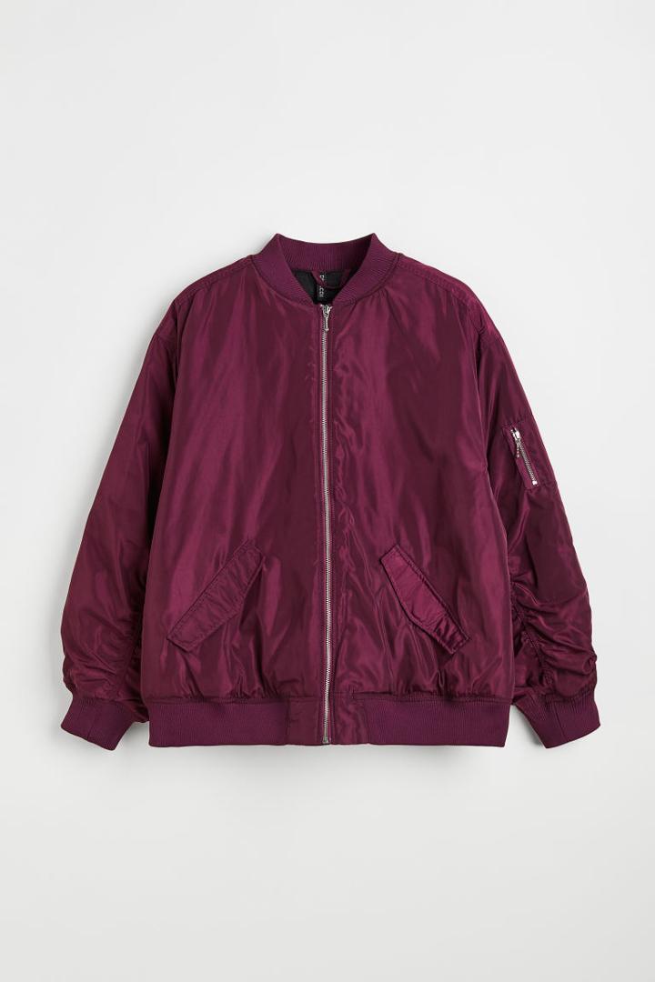 H & M - H & M+ Oversized Bomber Jacket - Pink