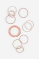 H & M - 10-pack Hair Elastics - Pink