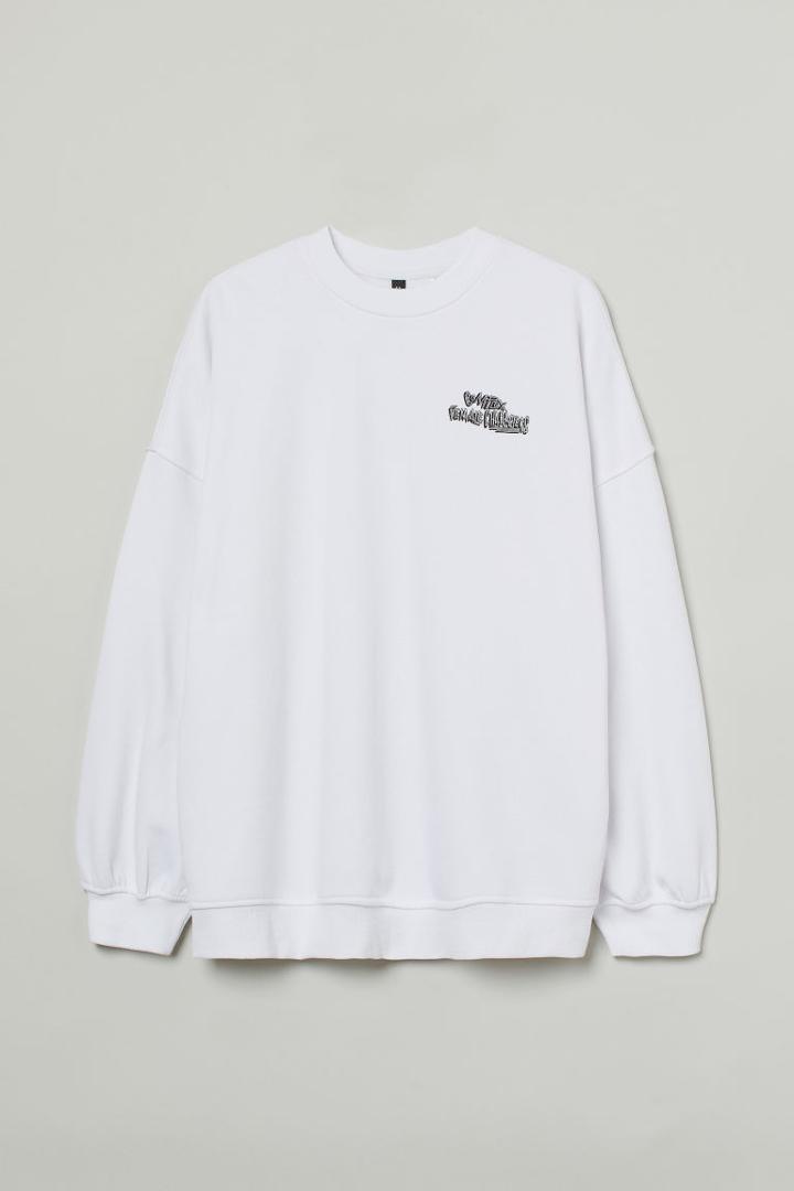 H & M - H & M+ Oversized Sweatshirt - White