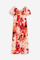 H & M - Crped Off-the-shoulder Dress - Orange