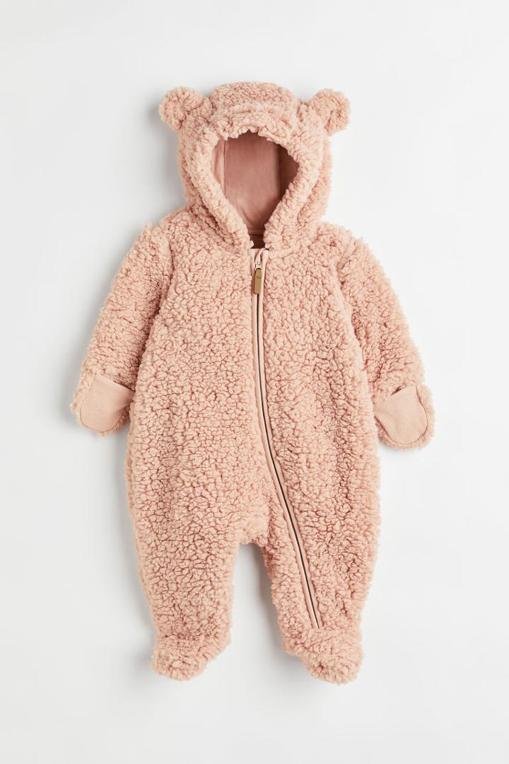 H & M - Faux Shearling Overall - Orange