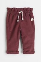 H & M - Lined Cotton Joggers - Red