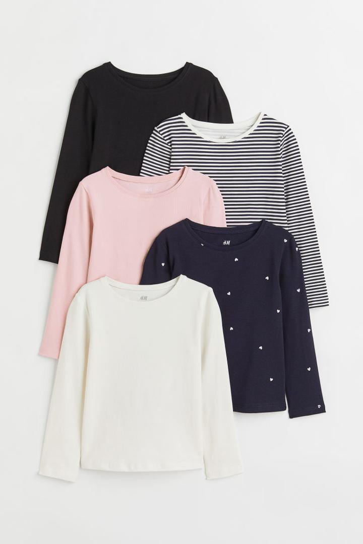 H & M - 5-pack Jersey Tops - Blue