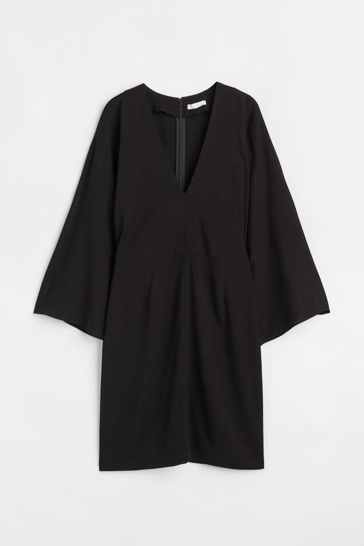 H & M - Wide-sleeved Dress - Black