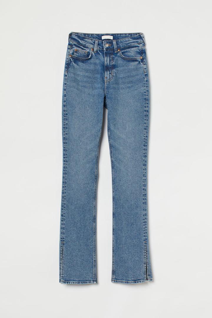 H & M - Slim High Split Jeans - Blue