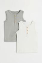 H & M - 2-pack Tank Tops - Gray