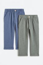 H & M - 2-pack Slub Jersey Pants - Green