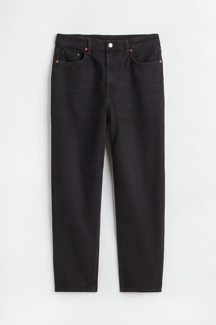 H & M - H & M+ Mom Loose-fit Ultra High Jeans - Black