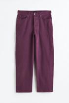 H & M - Loose Fit 5-pocket Twill Pants - Purple
