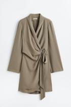 H & M - Wrap-front Jacket Dress - Green