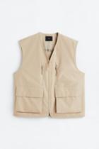H & M - Relaxed Fit Water-repellent Vest - Beige