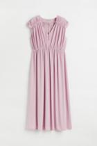 H & M - Long Gathered Dress - Pink