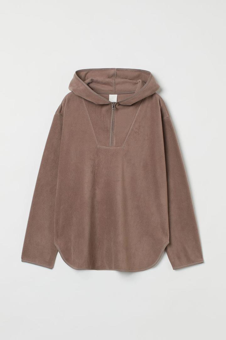 H & M - Fleece Hoodie - Beige