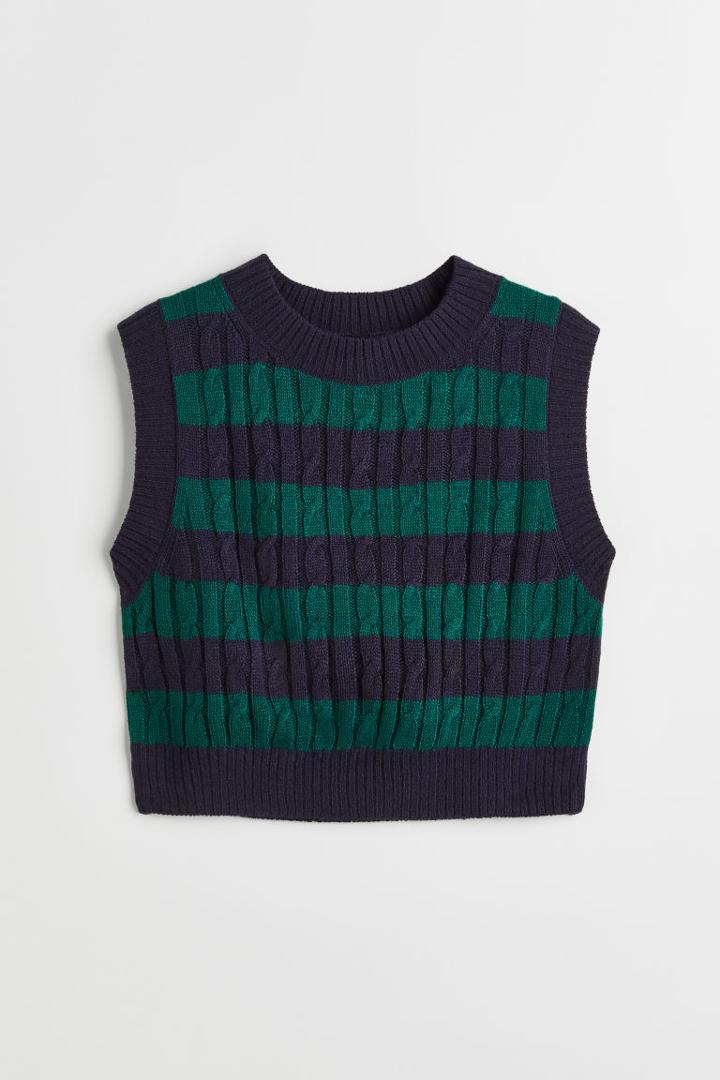 H & M - Jacquard-knit Sweater Vest - Blue