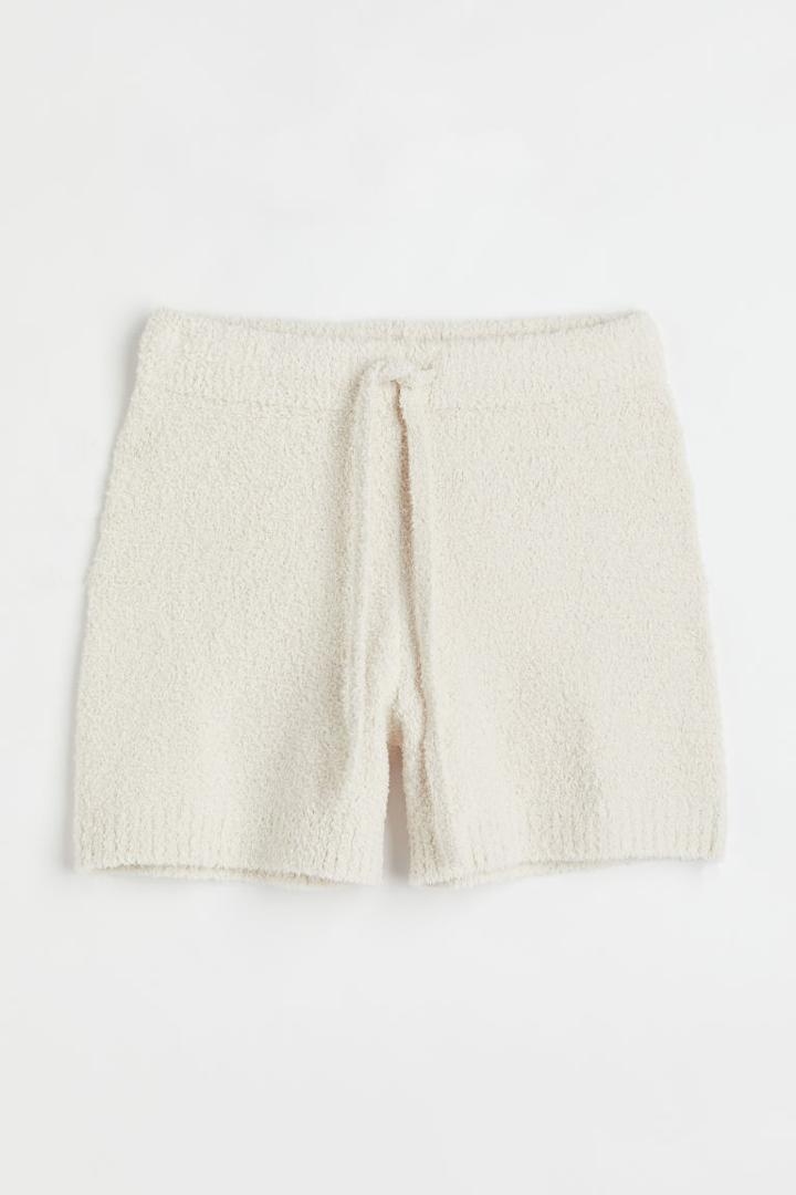 H & M - Fluffy-knit Shorts - Beige