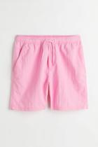 H & M - Relaxed Fit Nylon Shorts - Pink