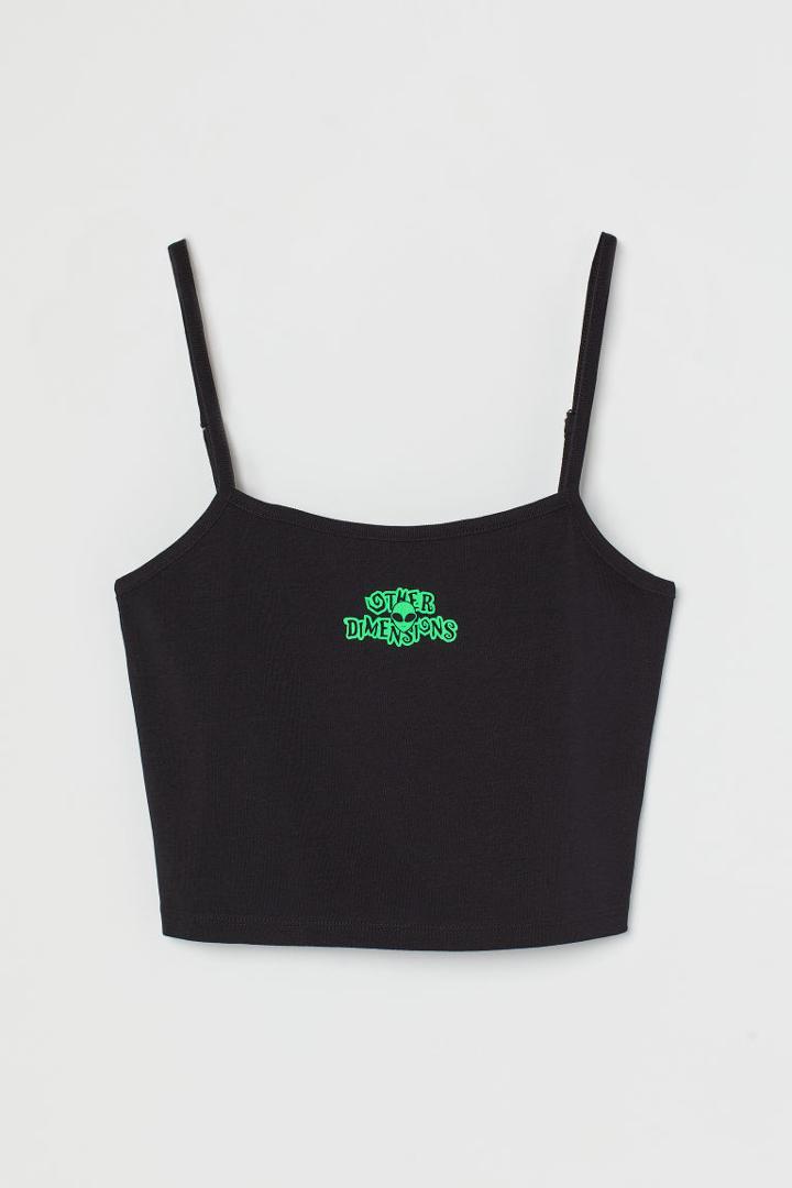 H & M - Crop Tank Top - Black