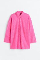 H & M - H & M+ Sequined Shirt Dress - Pink