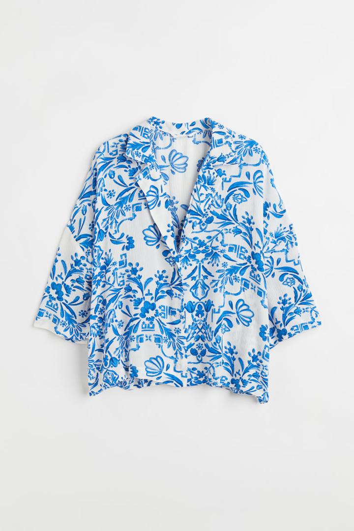 H & M - Oversized Resort Shirt - Blue