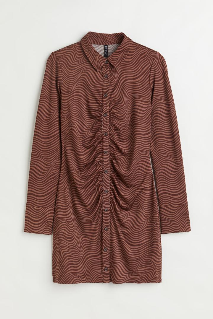 H & M - H & M+ Draped Shirt Dress - Brown