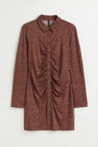 H & M - H & M+ Draped Shirt Dress - Brown