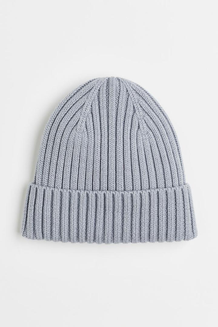 H & M - Rib-knit Wool Hat - Gray
