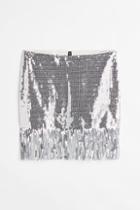 H & M - Fringe-trimmed Sequined Skirt - Gray