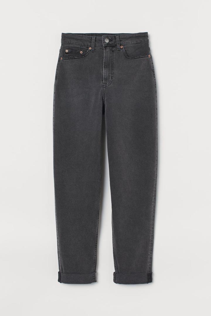 H & M - Mom High Ankle Jeans - Gray