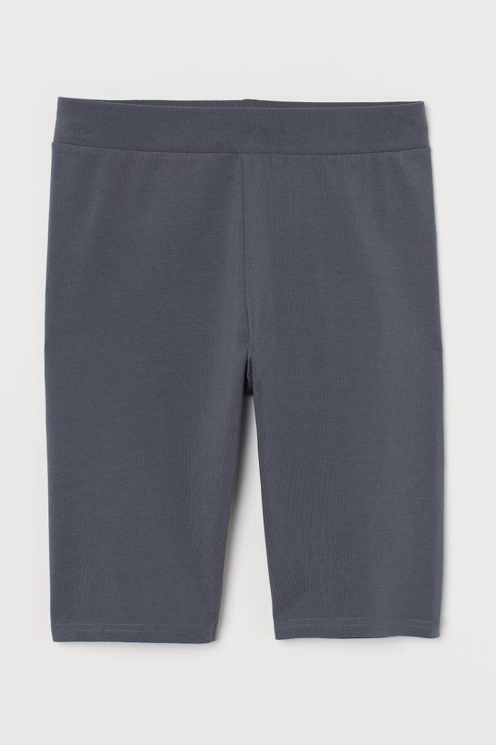 H & M - Cotton Jersey Cycling Shorts - Gray