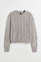 H & M - Cable-knit Sweater - Gray