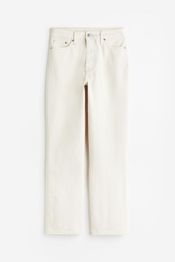 H & M - Mom Ultra High Ankle Jeans - White