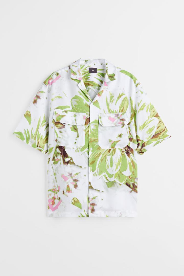 H & M - Lyocell Resort Shirt - White