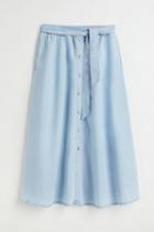 H & M - Tie Belt Skirt - Blue
