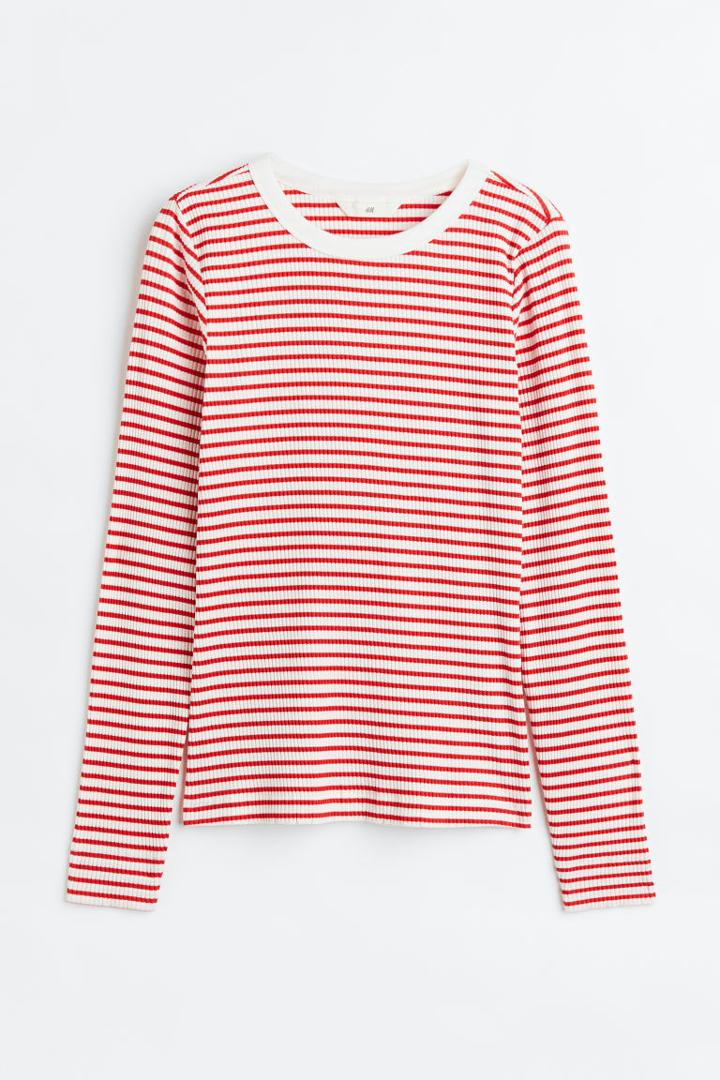 H & M - Ribbed Top - Red