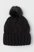 H & M - Cable-knit Hat - Black